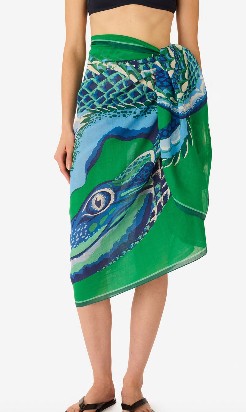 rectangle scarf 100 croco vert green