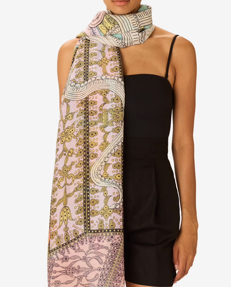 rectangle scarf 100 octopus turquoise
