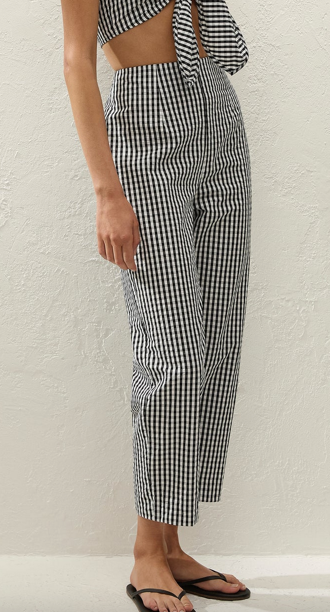 claudine pant black textured gingham