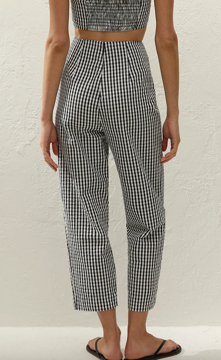 claudine pant black textured gingham