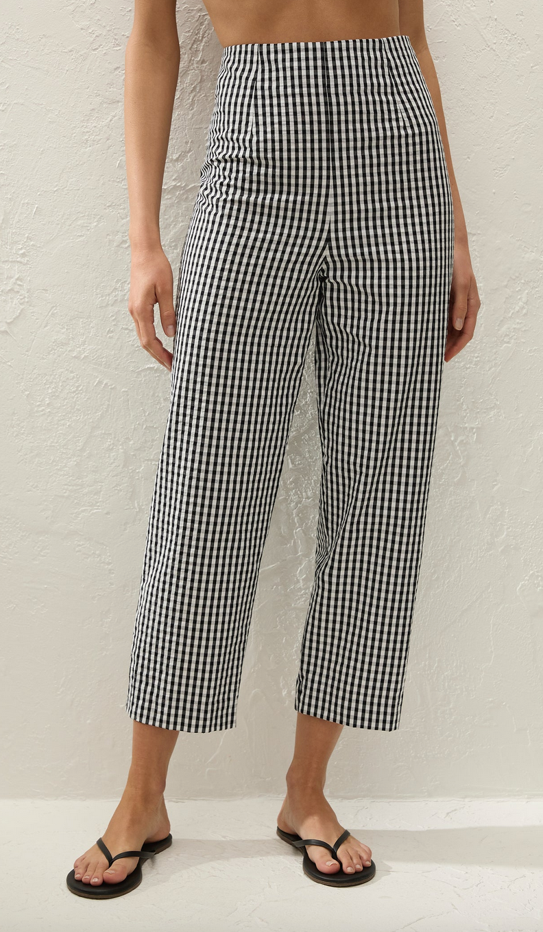claudine pant black textured gingham