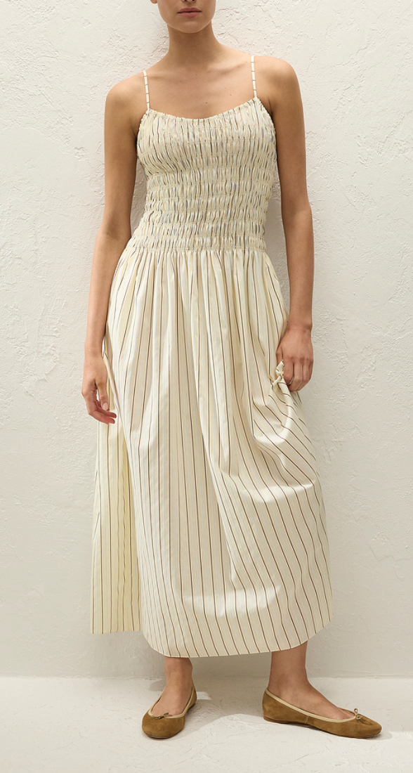 araceli maxi dress fiori stripe lemon