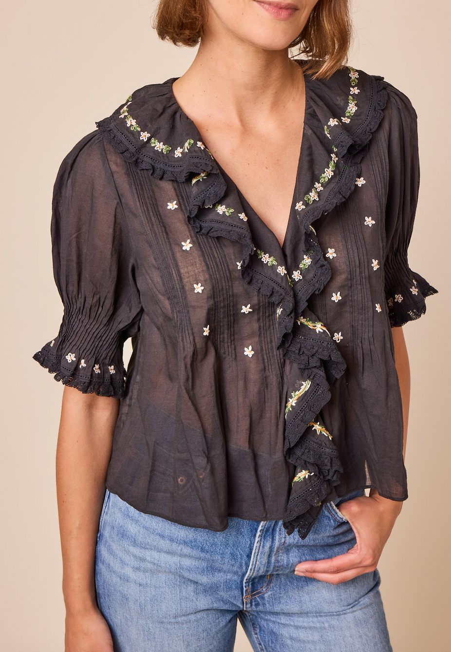 hettie top in black