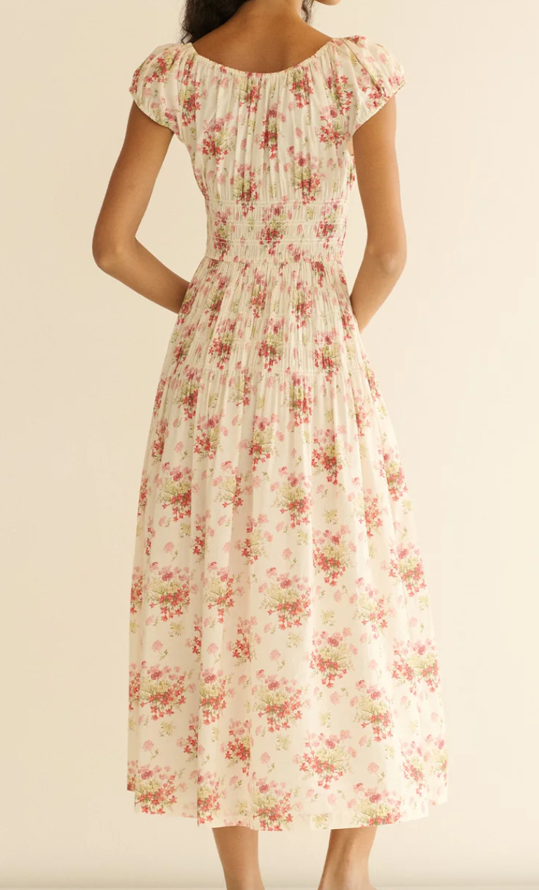quinette dress ivory lantana floral