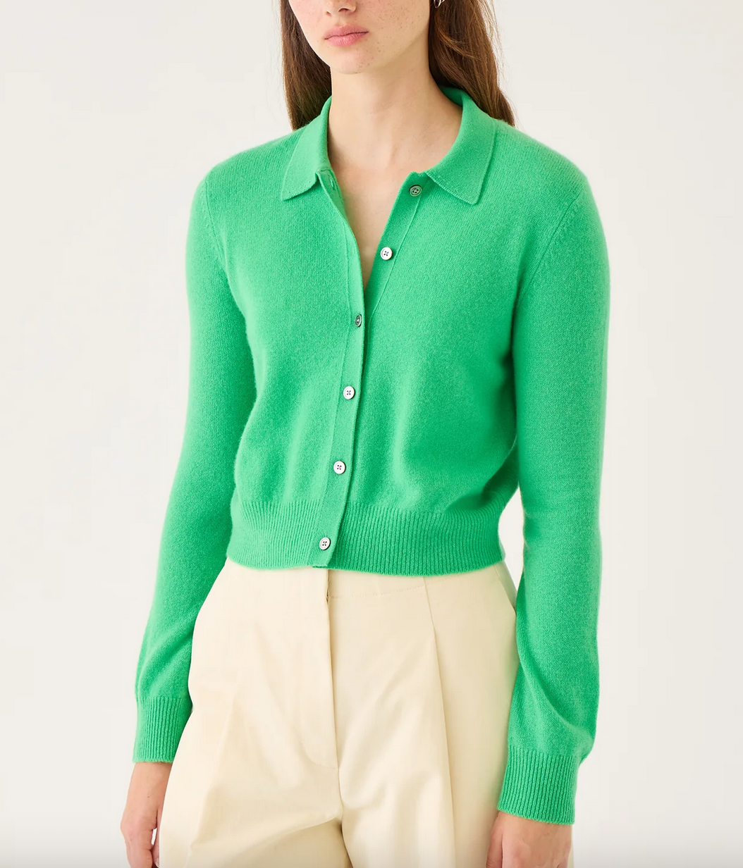 wendy cashmere cardigan verdant green