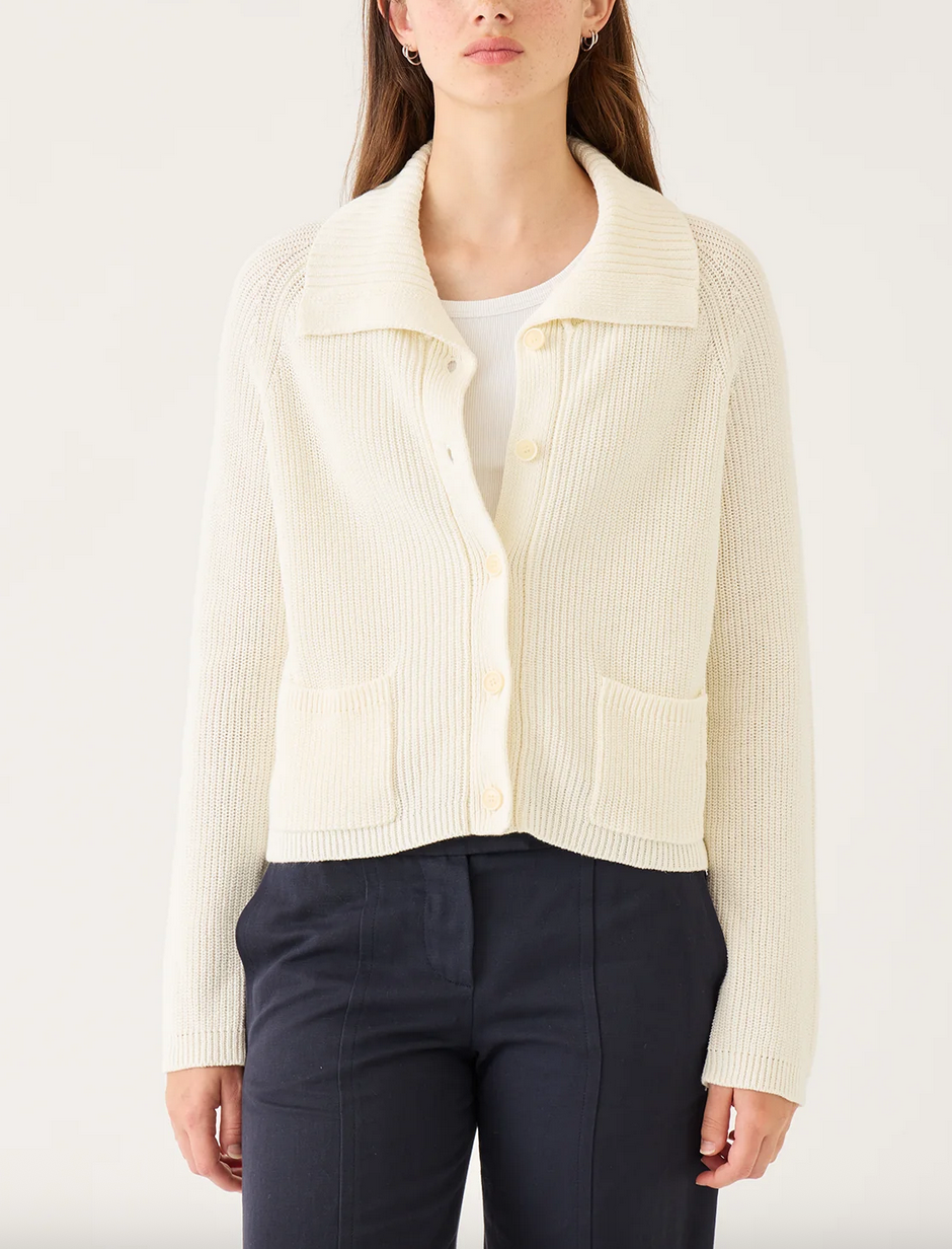 morgan cotton linen cardigan off white
