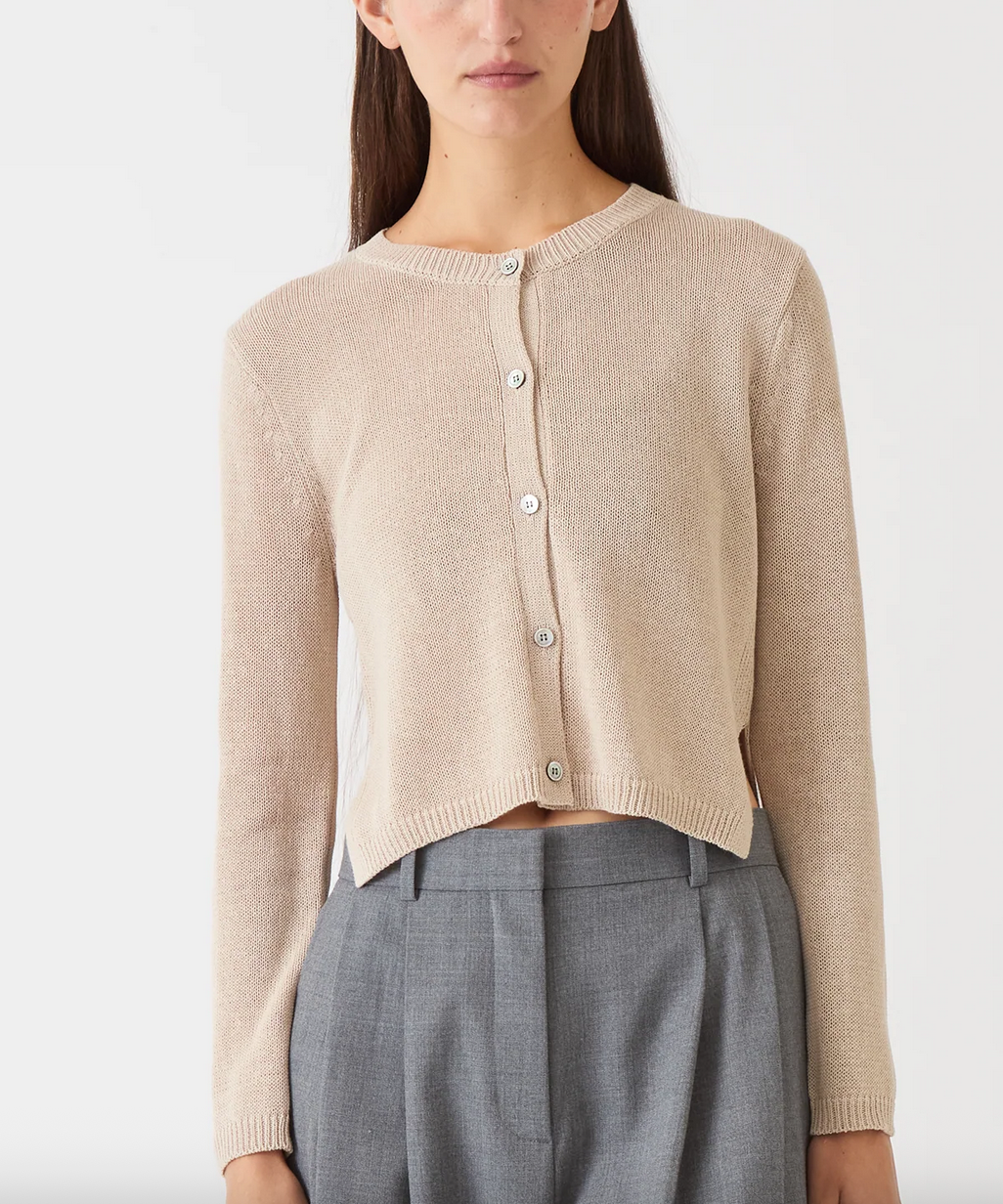 josie cotton linen cardigan pearl barley
