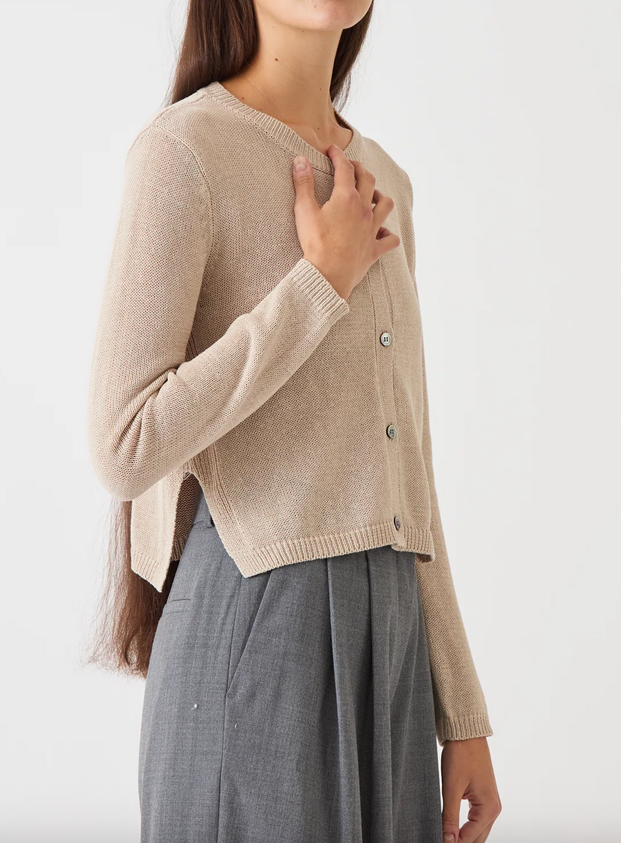 josie cotton linen cardigan pearl barley