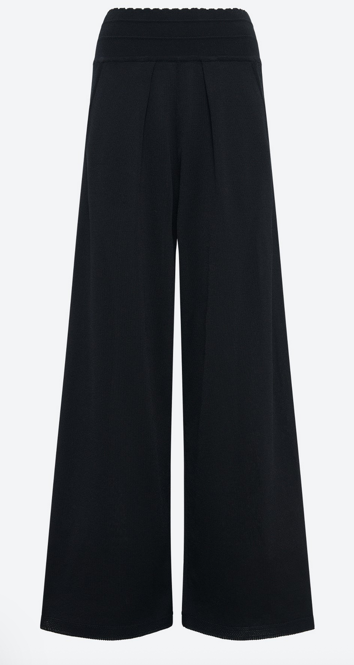 Ciao lightweight fluid knit pants deep black noir