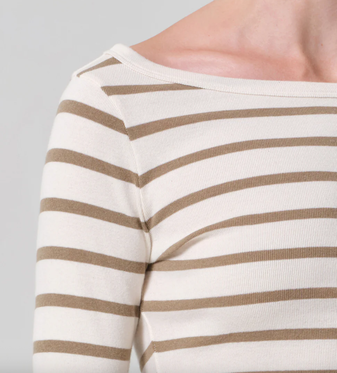 boat neck slim tee in ginger stripe