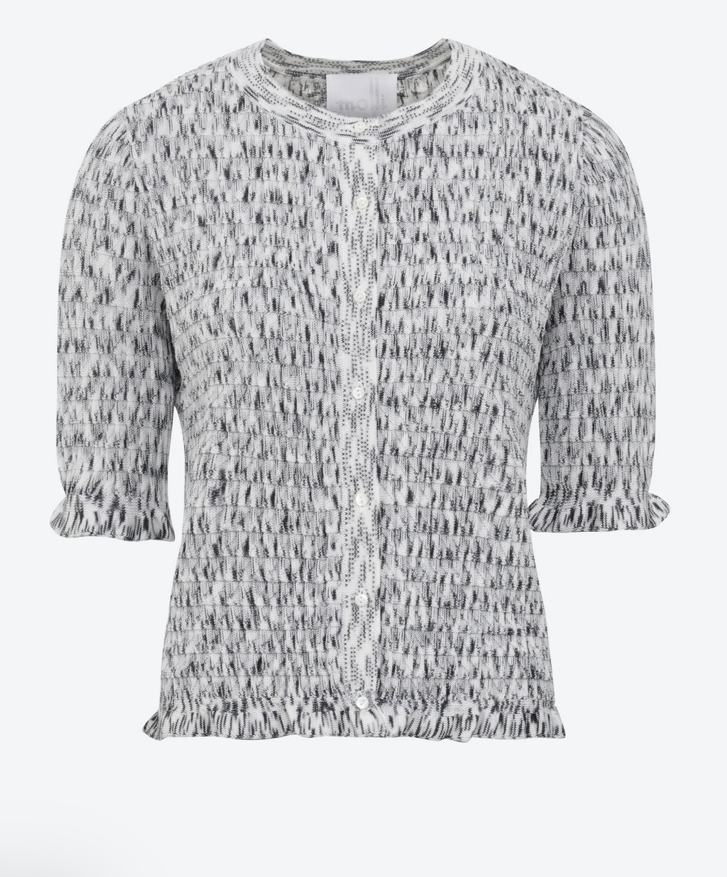 enjoue origami knit cardigan milk multi grey