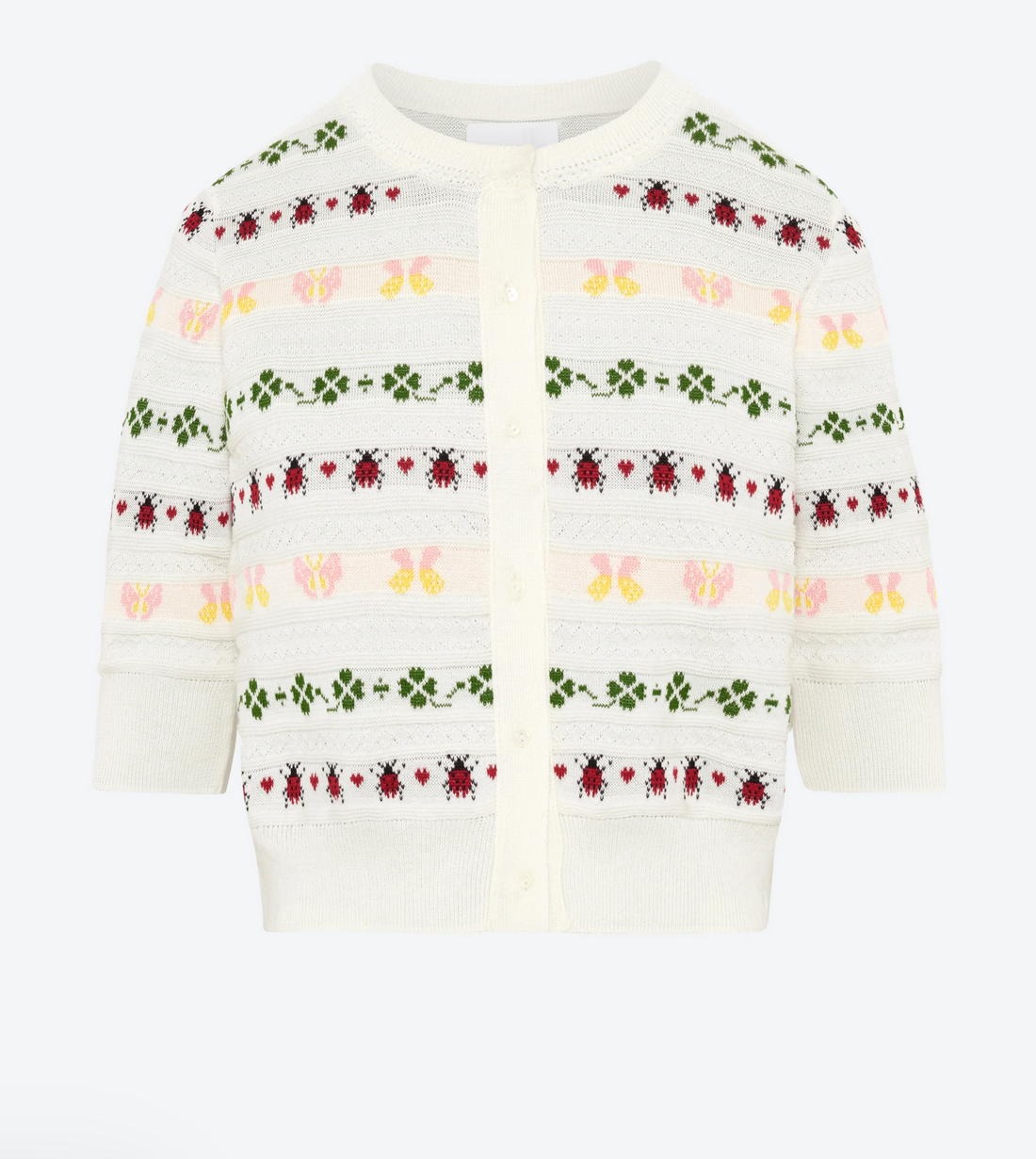 espoir cardigan with charm details milk multi
