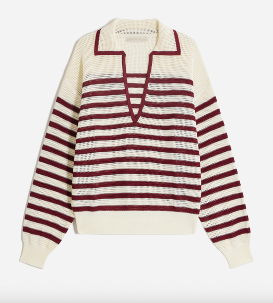 Granville sweater ivoire rouge