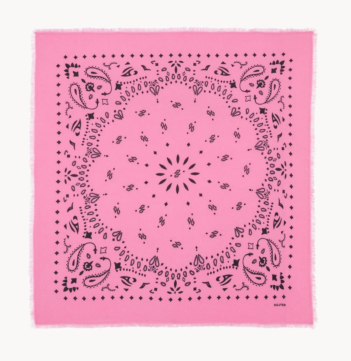 large bubble pink printed cashmere bandana