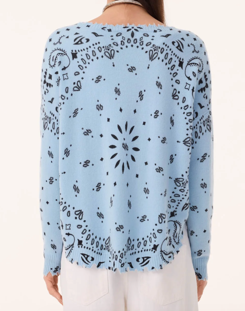 mela bandana cashmere sweater blue zephir