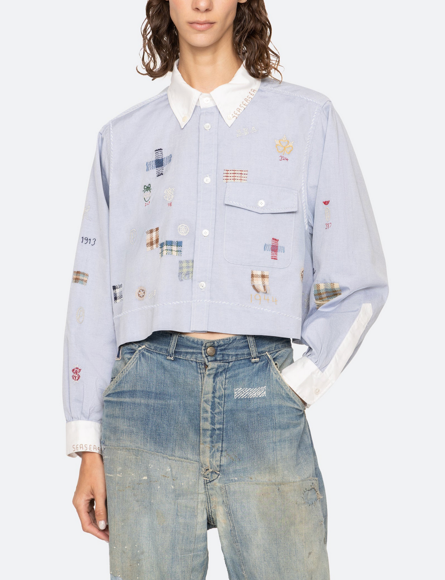 claira l/s shirt blue