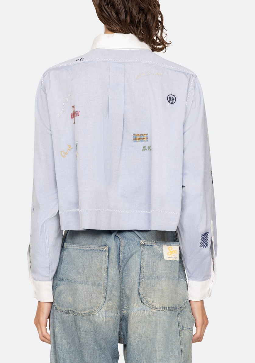 claira l/s shirt blue