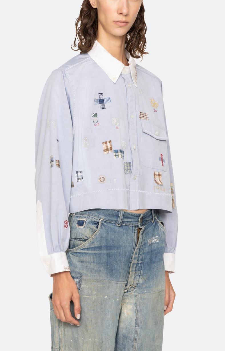claira l/s shirt blue