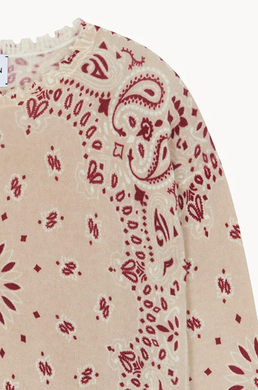 oatmeal printed cashmere sweater