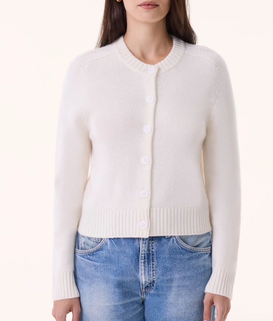 Caroline cashmere cardigan white