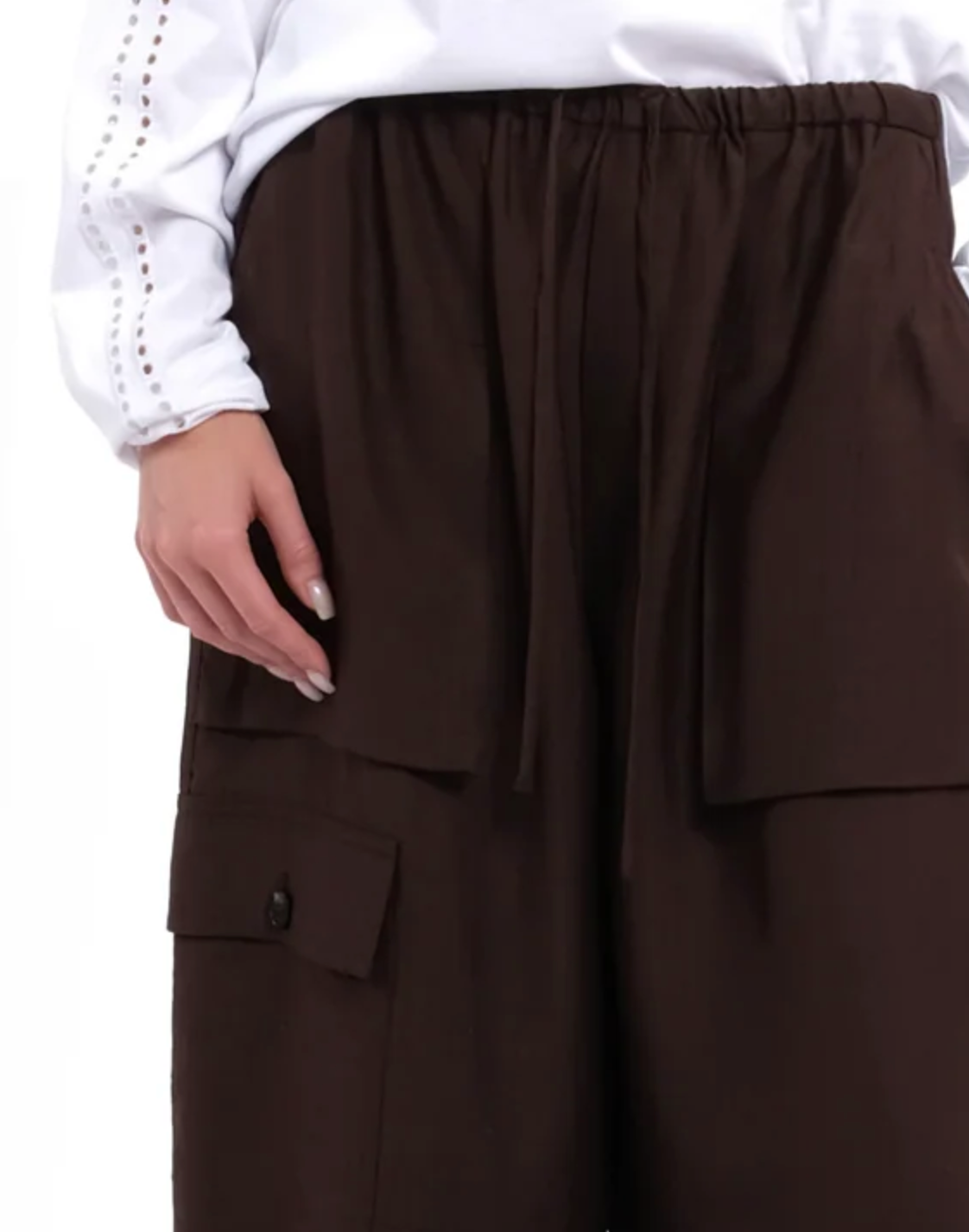 Curry wide cargo pant in chocolate
