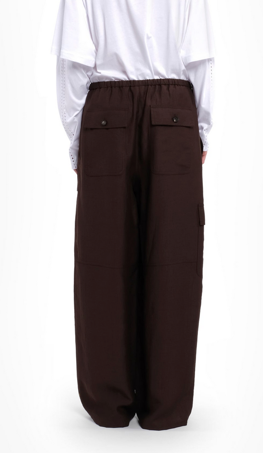 Curry wide cargo pant in chocolate