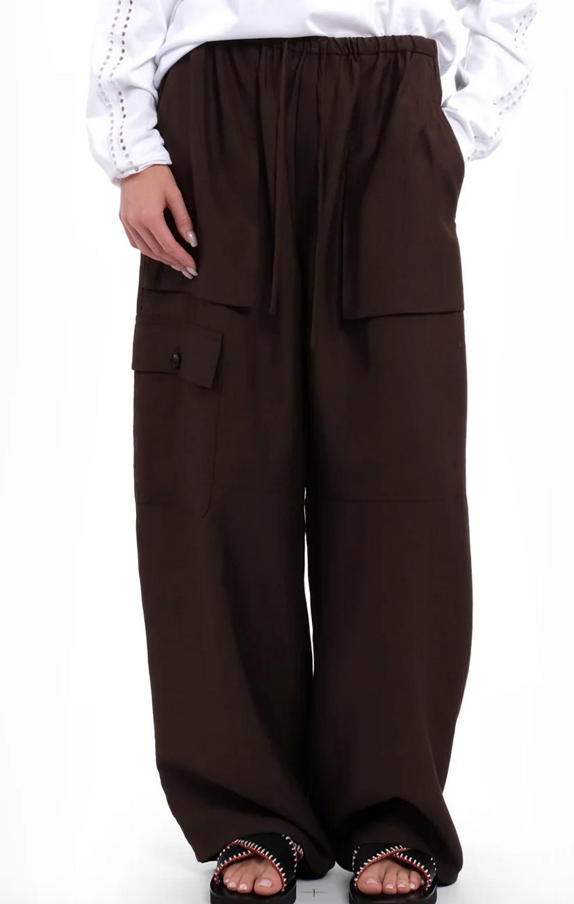 Curry wide cargo pant in chocolate