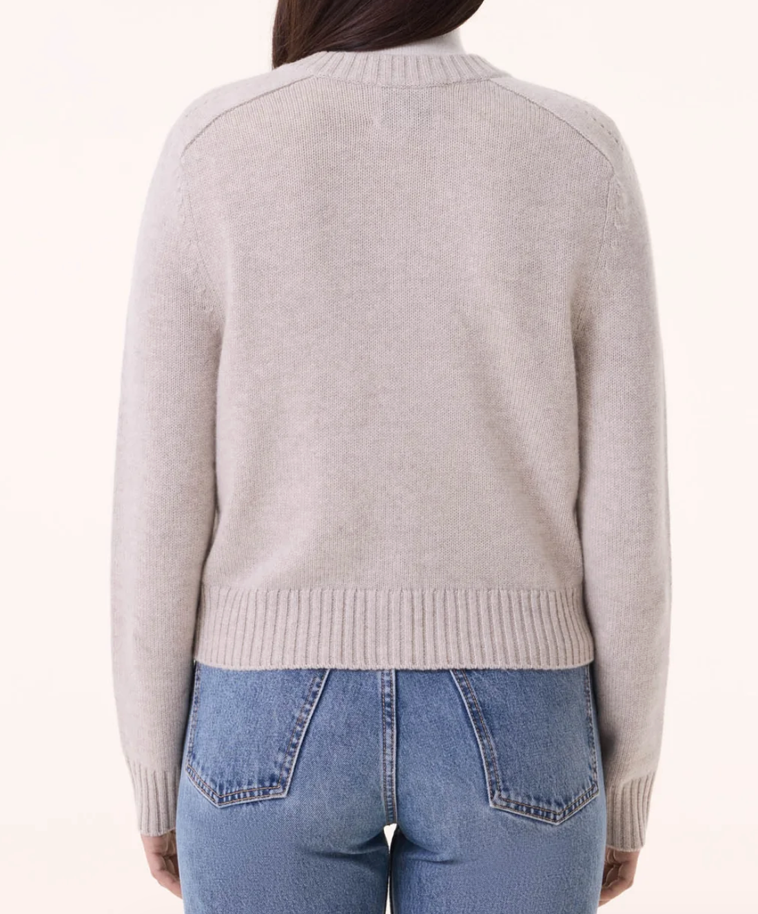 Caroline cashmere cardigan oats white avoine