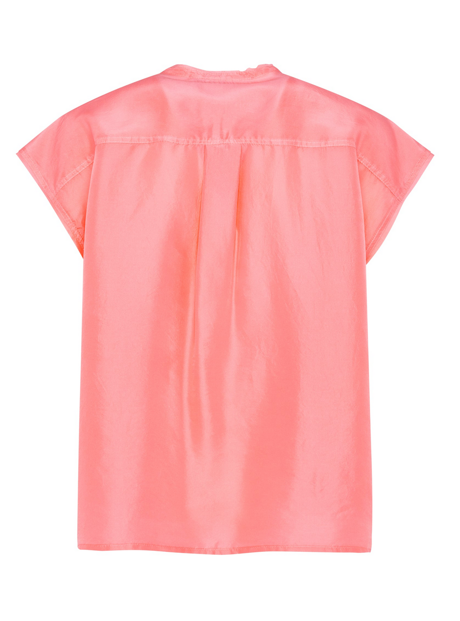 Samba sleeveless silk shirt in pink