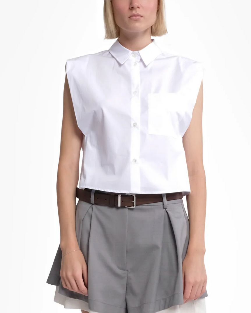 Lucky sleeveless shirt white