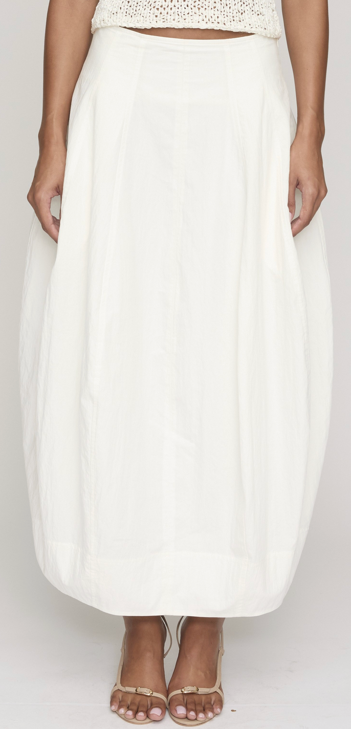 Veda Cotton Nylon Midi Skirt Bone China
