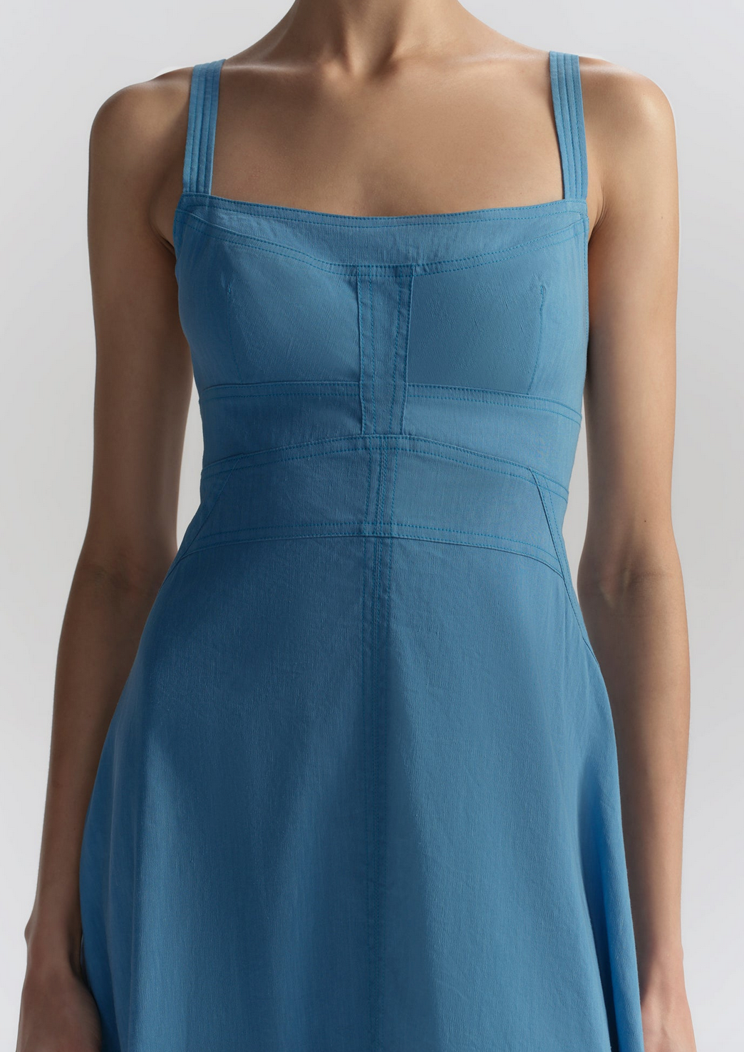 Harlow Linen Midi Dress Tahoe Blue
