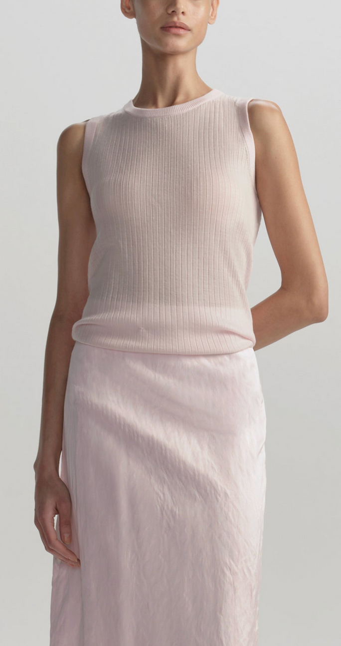 Mick Fine Knit Merino Top Cherry Blossom