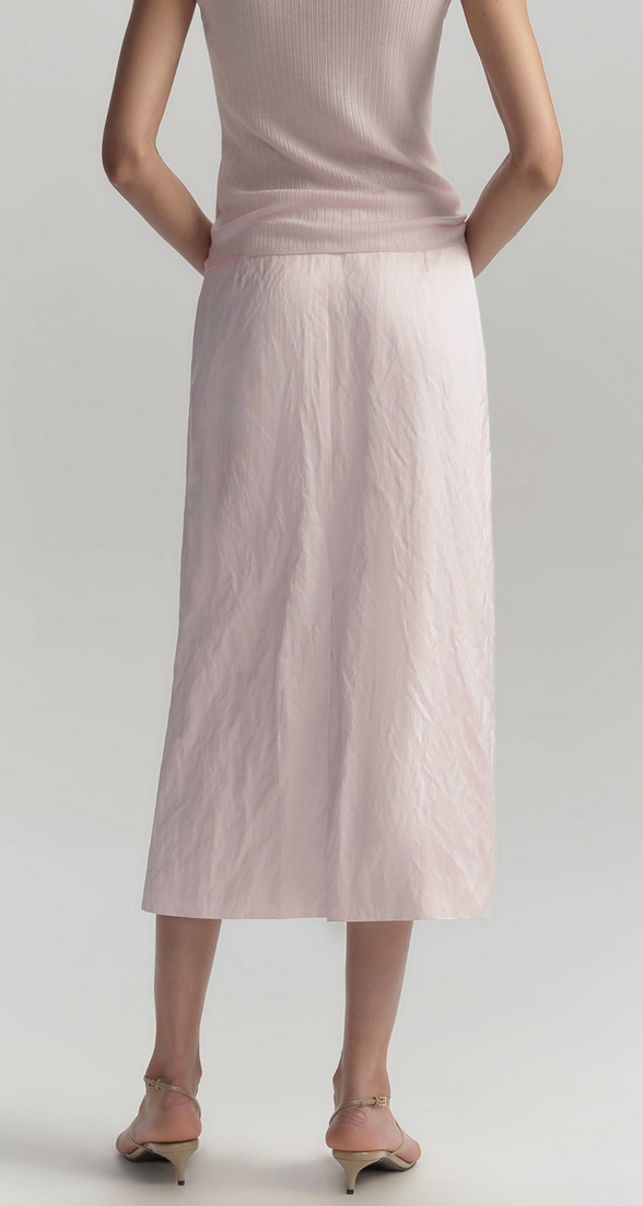 Phoebe Satin Midi Skirt Cherry Blossom