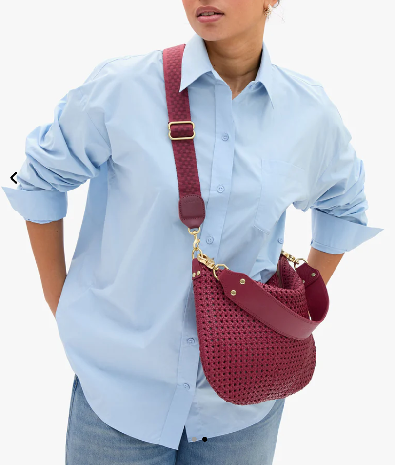 moyen messenger plummy rattan with adjustable cross body strap checkered plumy