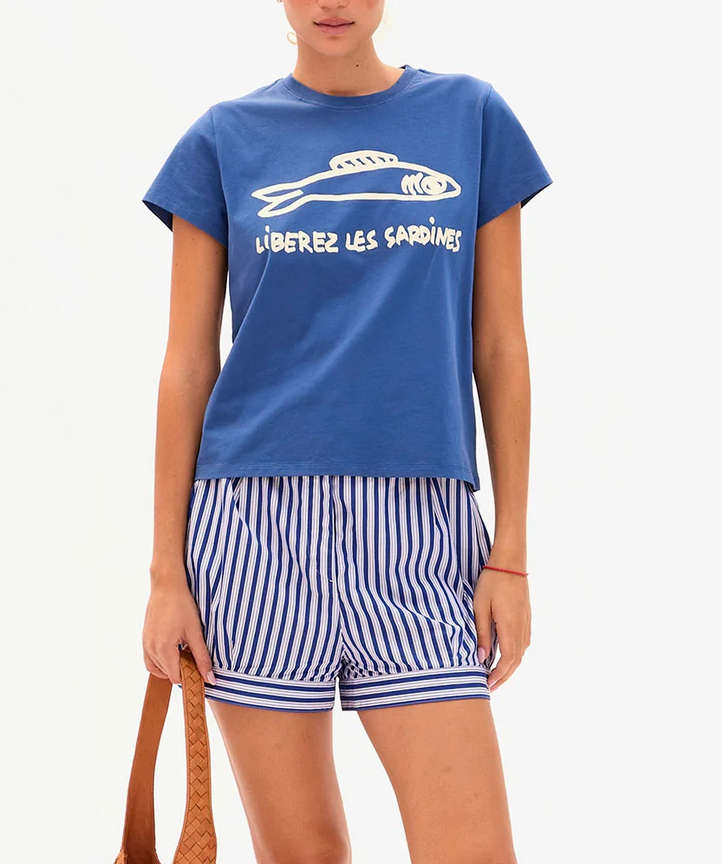 classic tee liberez les sardines french blue