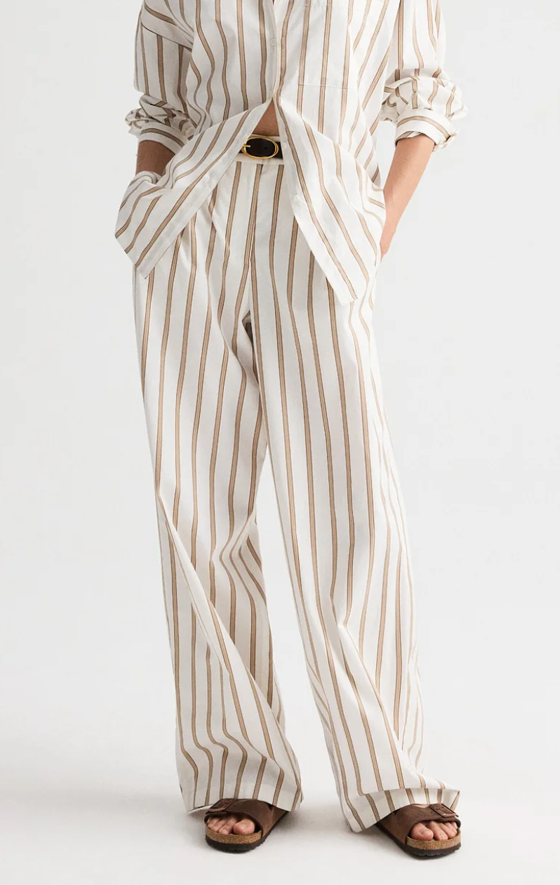 white / khaki hudson st pant in yarn dye super pop