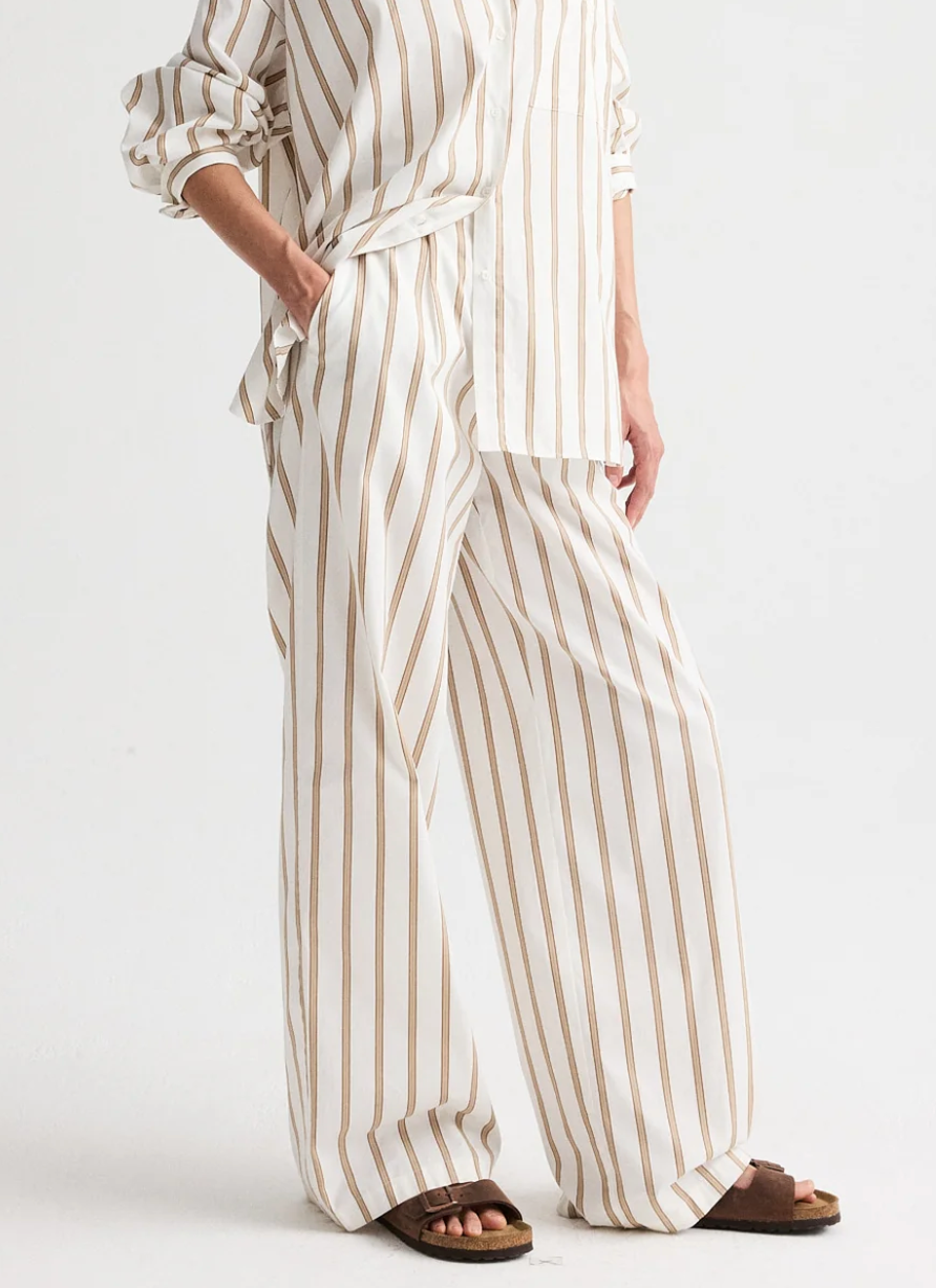 white / khaki hudson st pant in yarn dye super pop