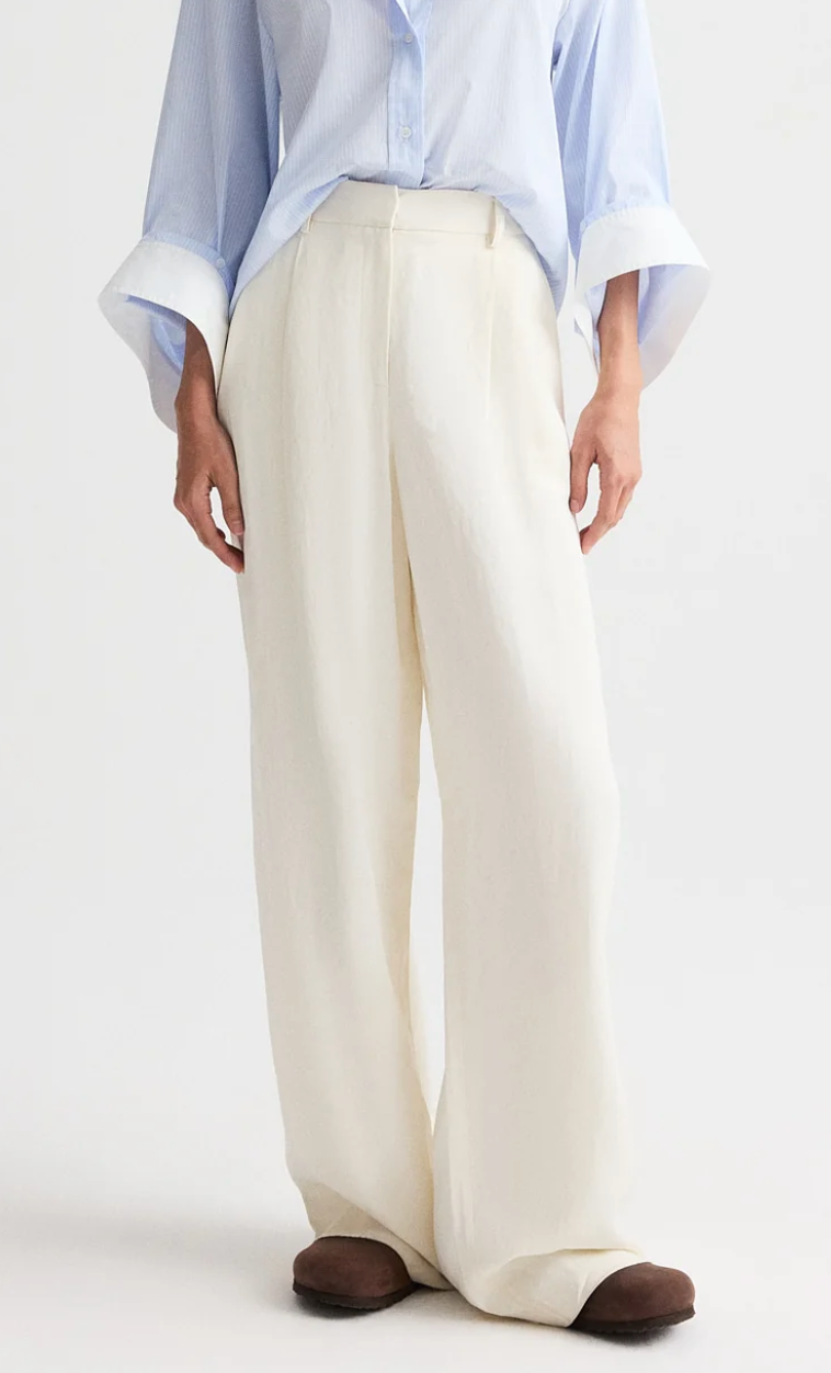 bone hudson st pant in coated viscose linen