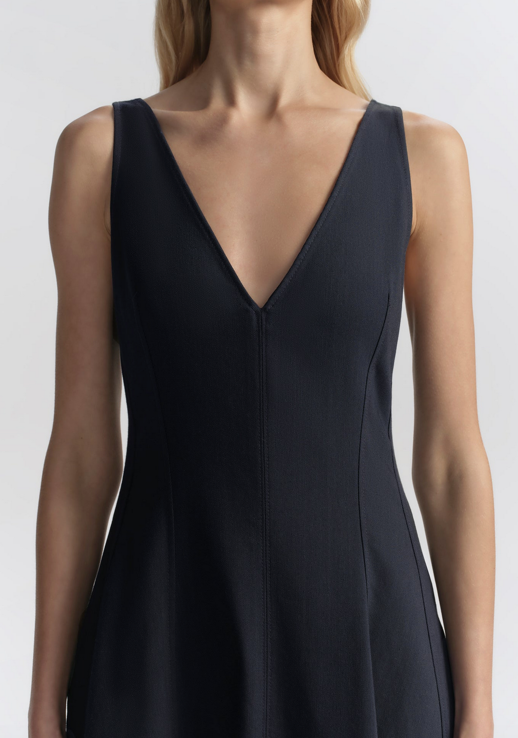 clara stretch cotton midi dress night blue