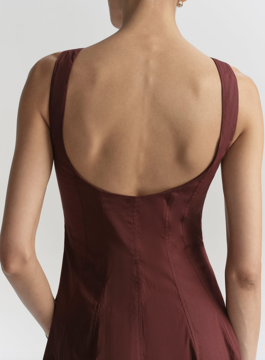 Veda stretch cotton midi dress plum