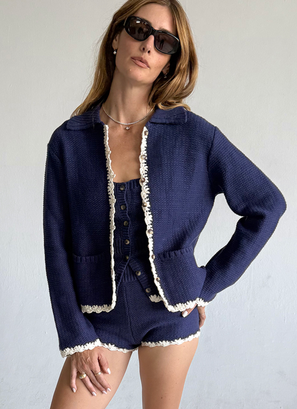 Reyla midnight knit jacket navy