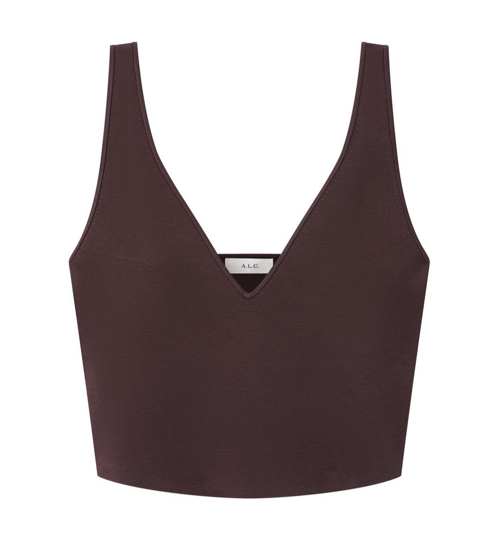 ani compact knit top deepest brown