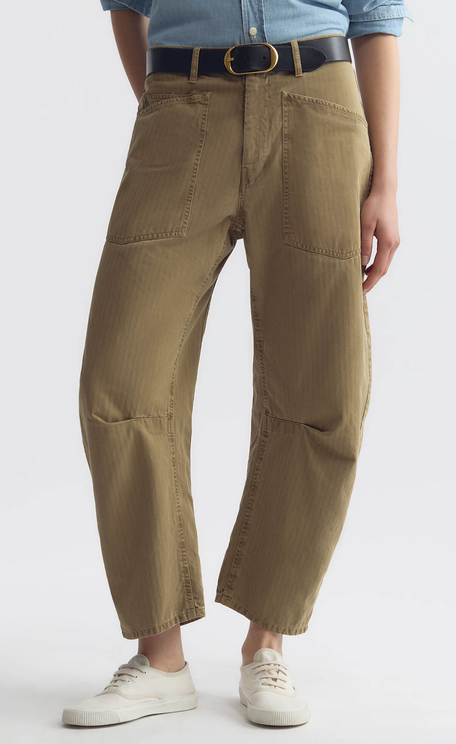 shon herringbone pant french khaki