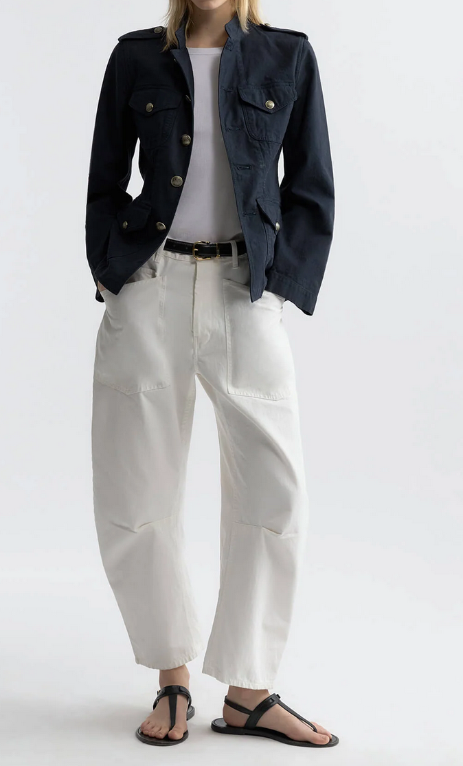 shon herringbone pant vintage cream