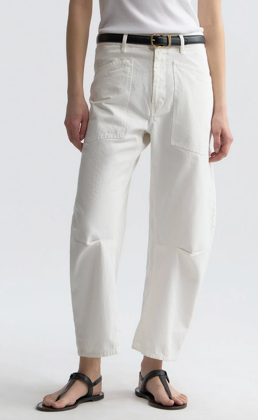 shon herringbone pant vintage cream