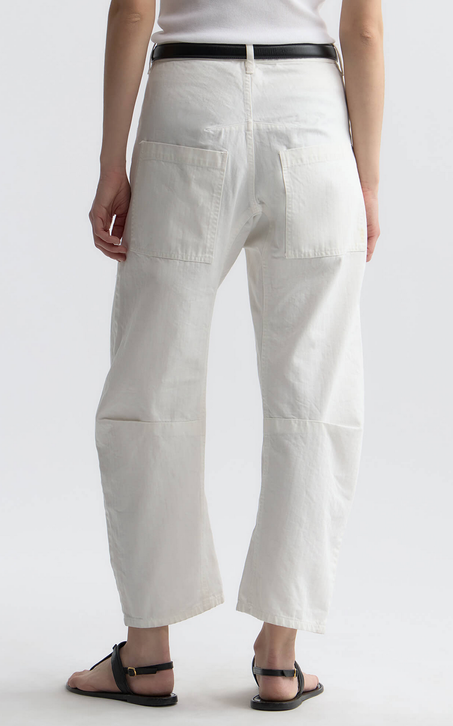 shon herringbone pant vintage cream