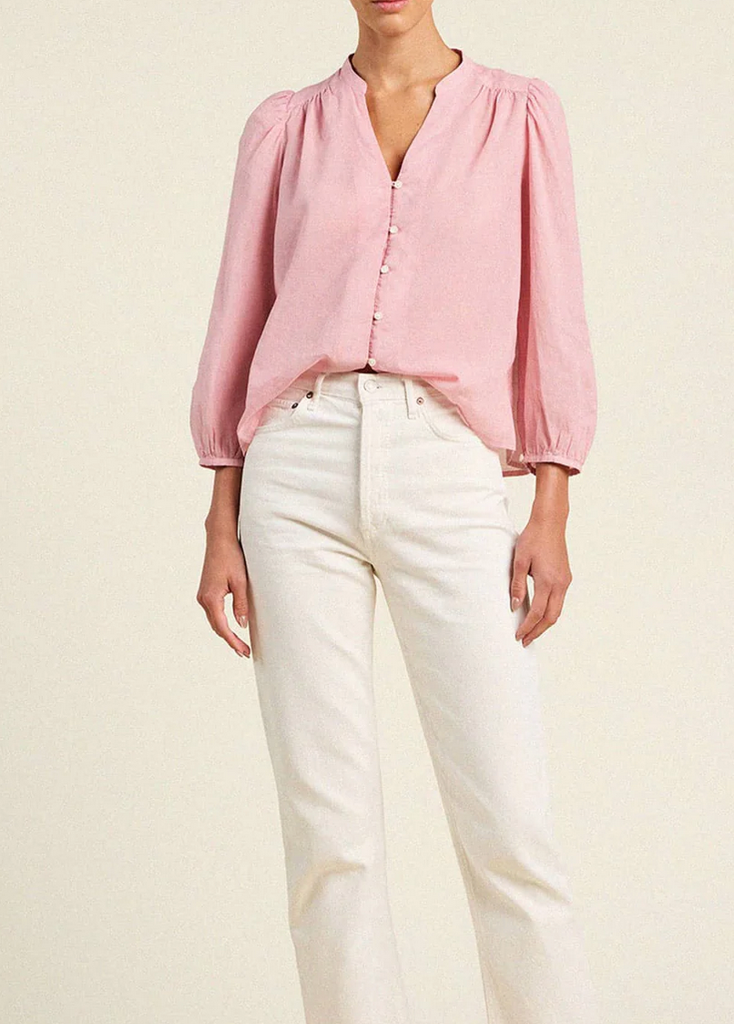 Maisey blouse blush houndstooth