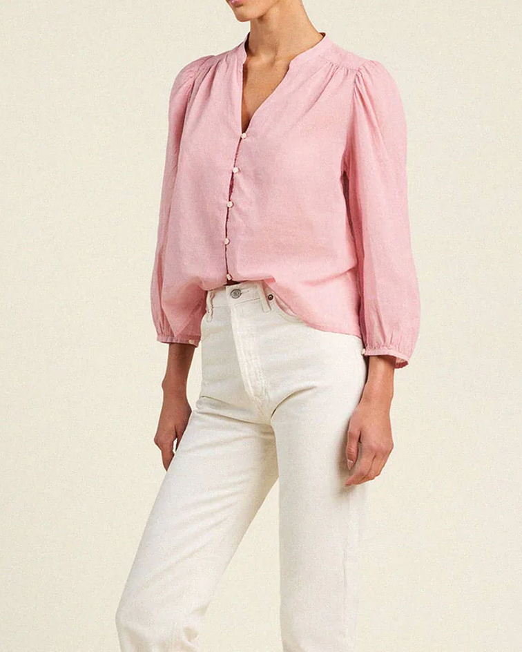Maisey blouse blush houndstooth