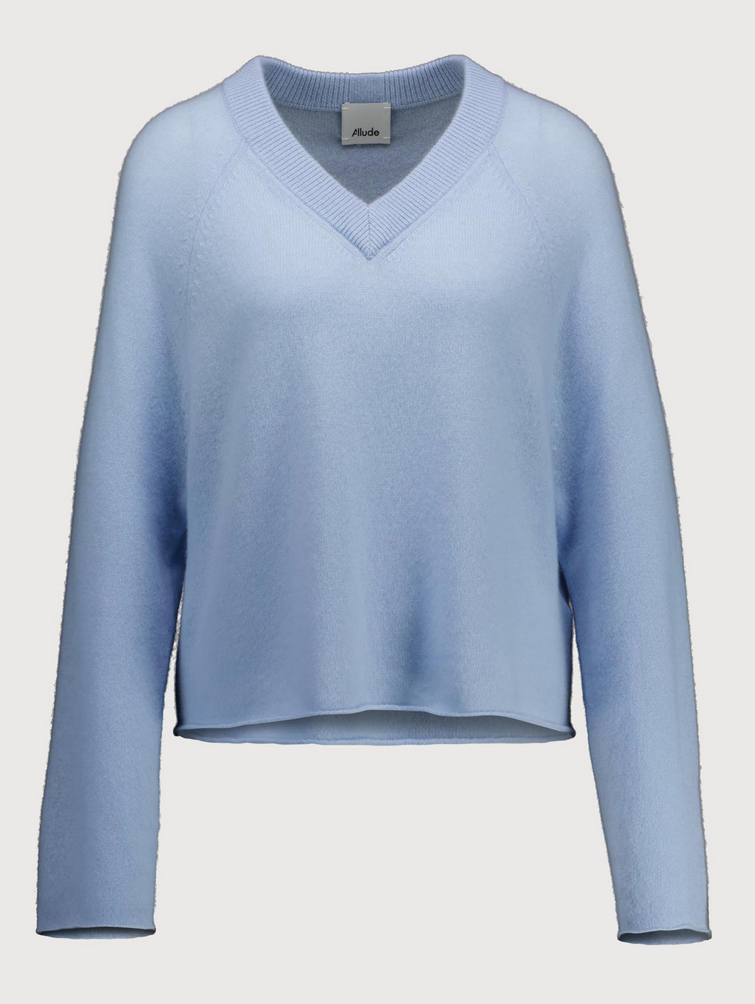 cashmere v-sweater blue feather